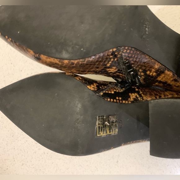 JEFFREY CAMPBELL Women's Final Brown Black Snake Print Booties Shoes Heels 6.5 - Picture 8 of 8